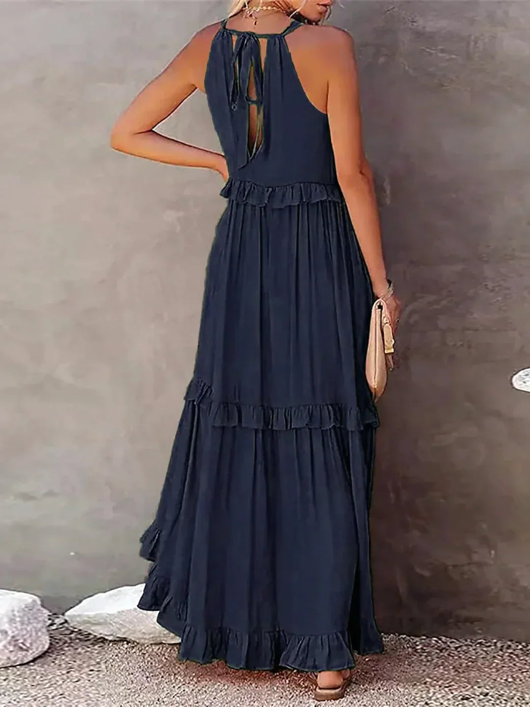 Emilia - Halter Ruffle Maxi Dress