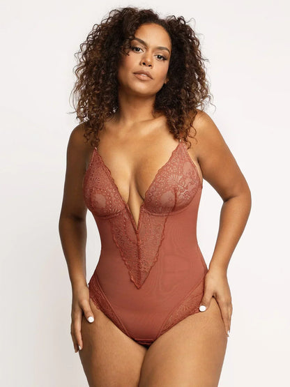 Aiah™ - Deep V Lingerie Bodysuit