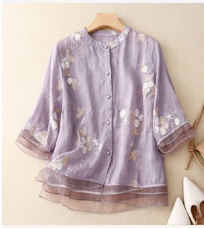 Eloise™ - Embroidered Cotton Blouse